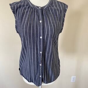 Old Navy, gray and white striped top blouse sleeveless